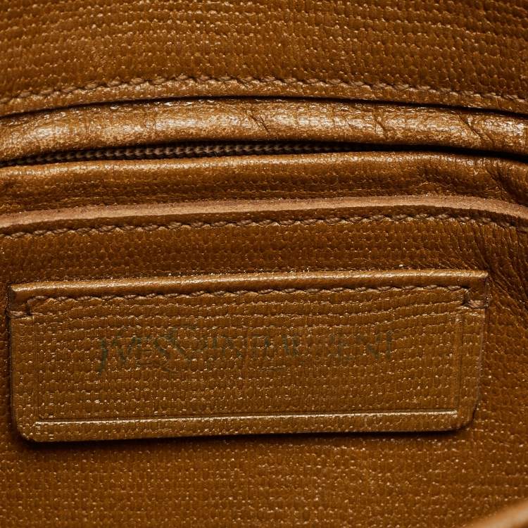 Pre Owned Saint Laurent Tan Leather Chyc Flap Shoulder Bag