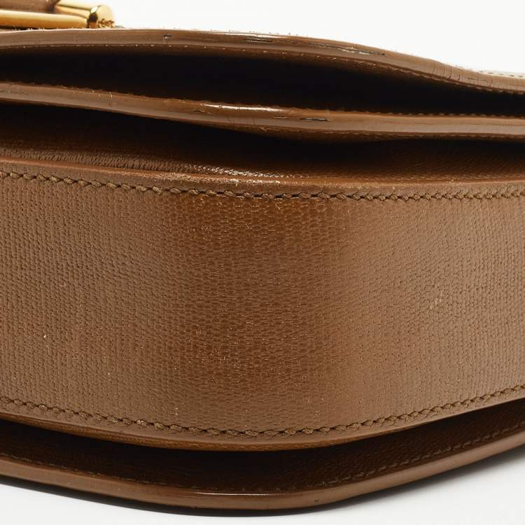 Pre Owned Saint Laurent Tan Leather Chyc Flap Shoulder Bag