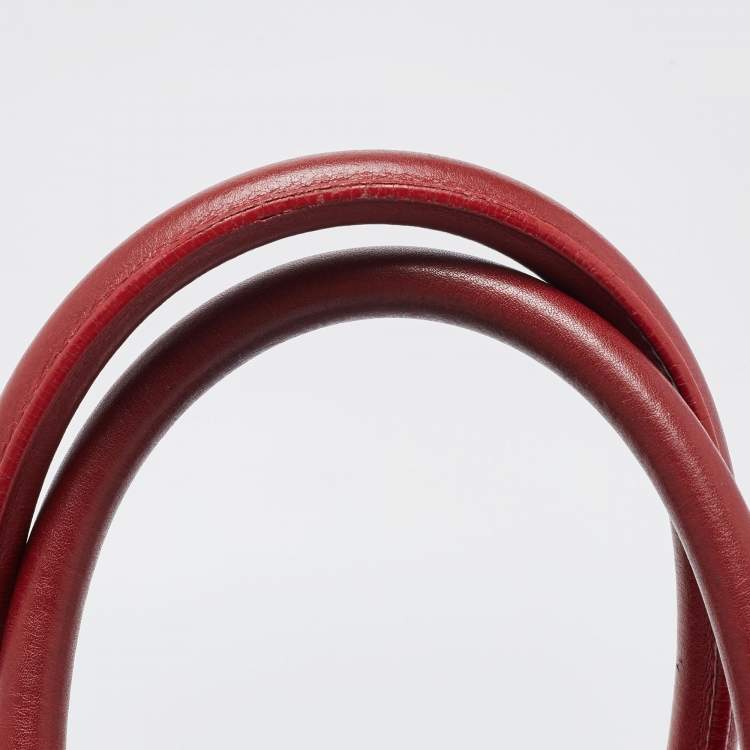Pre Owned Saint Laurent Red Leather Small Classic Sac De Jour Tote