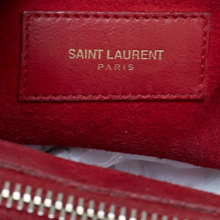 Pre Owned Saint Laurent Red Leather Small Classic Sac De Jour Tote