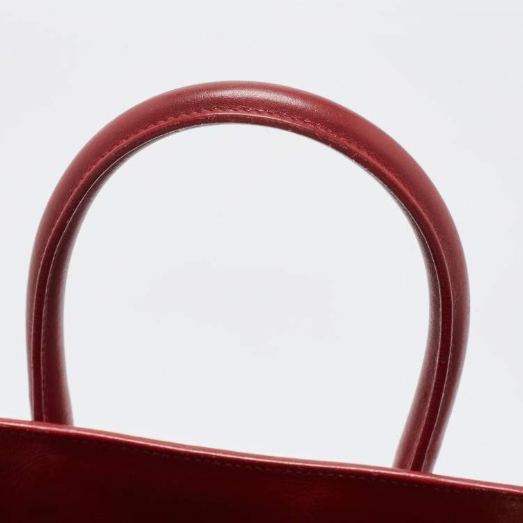 Pre Owned Saint Laurent Red Leather Small Classic Sac De Jour Tote