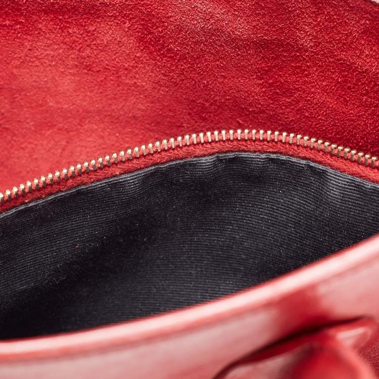 Pre Owned Saint Laurent Red Leather Small Classic Sac De Jour Tote