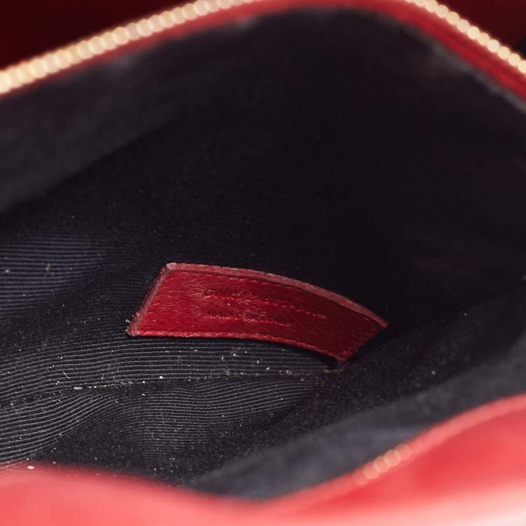Pre Owned Saint Laurent Red Leather Small Classic Sac De Jour Tote