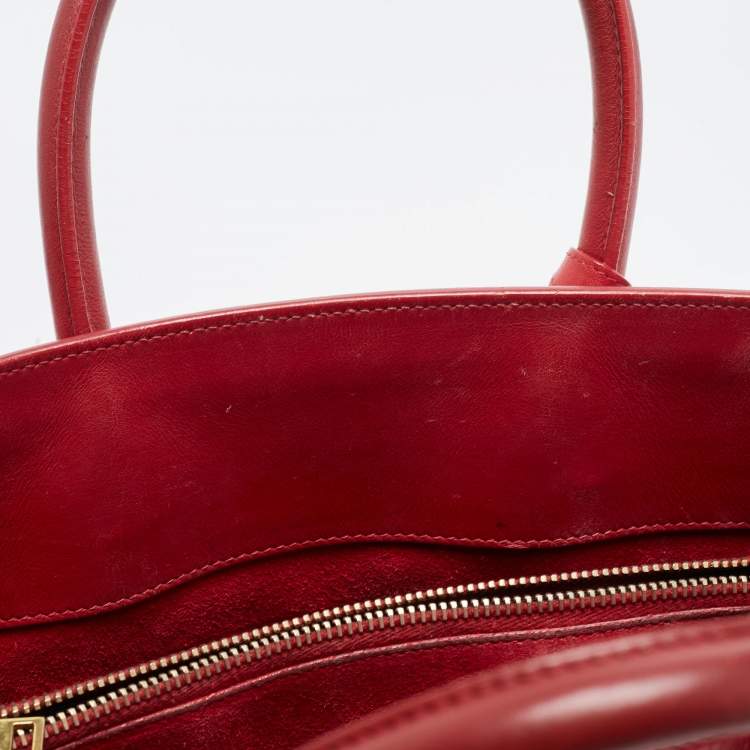 Pre Owned Saint Laurent Red Leather Small Classic Sac De Jour Tote