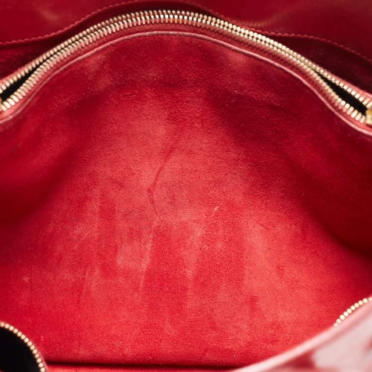 Pre Owned Saint Laurent Red Leather Small Classic Sac De Jour Tote