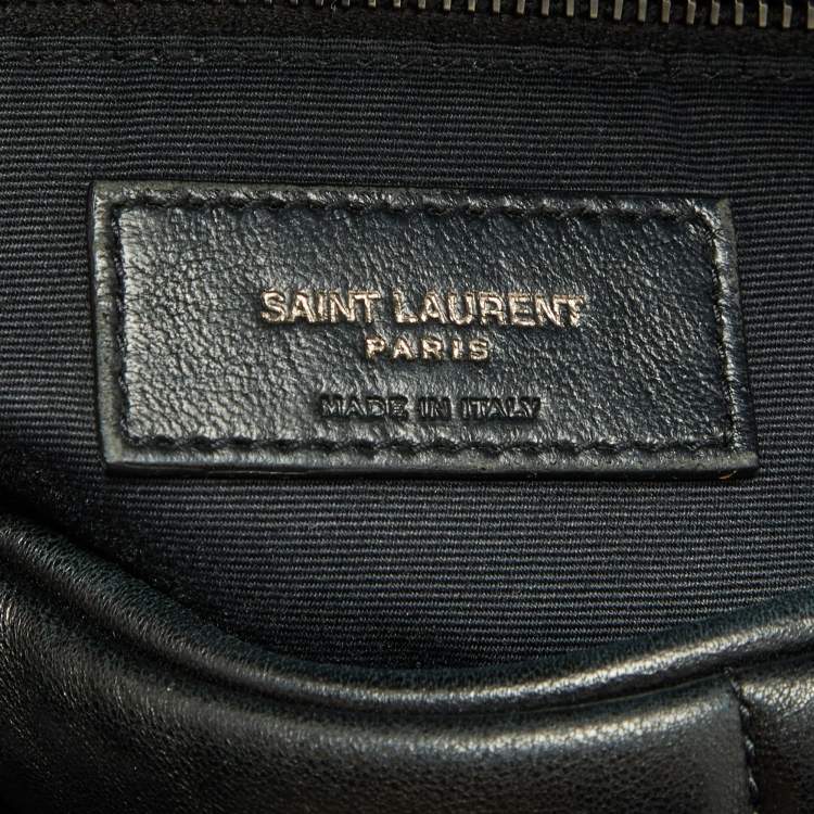Pre Owned Saint Laurent Black Quilted Puffer Leather Medium Loulou Monogram Shoulder Bag
