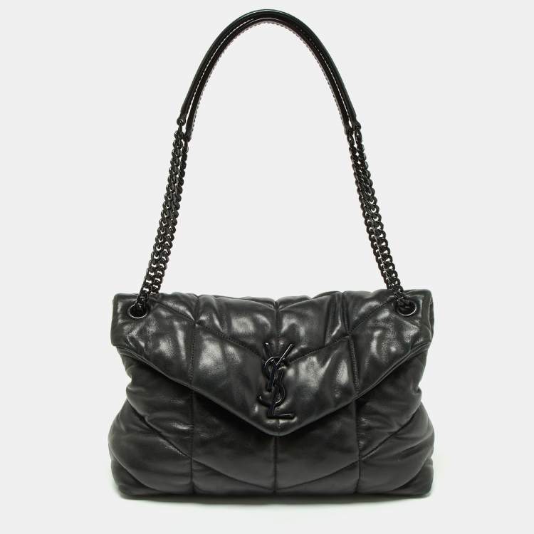 Saint Laurent - Loulou Monogram Dark Beige Quilted Shoulder Bag