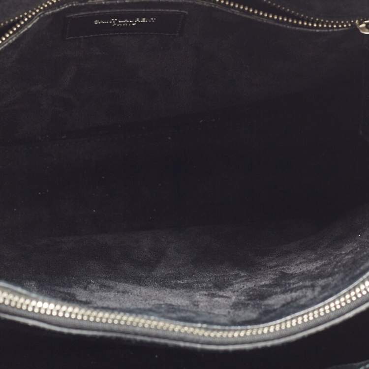 Pre Owned Saint Laurent Black Croc Embossed Leather Large Sac De Jour Tote