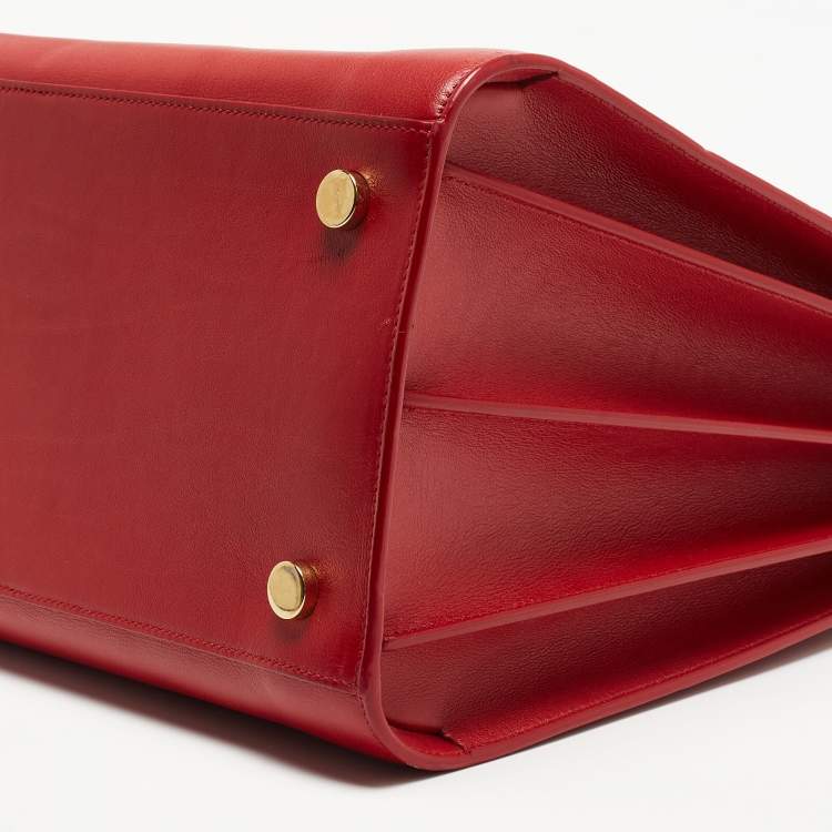 Pre Owned Saint Laurent Red Leather Large Sac De Jour Tote