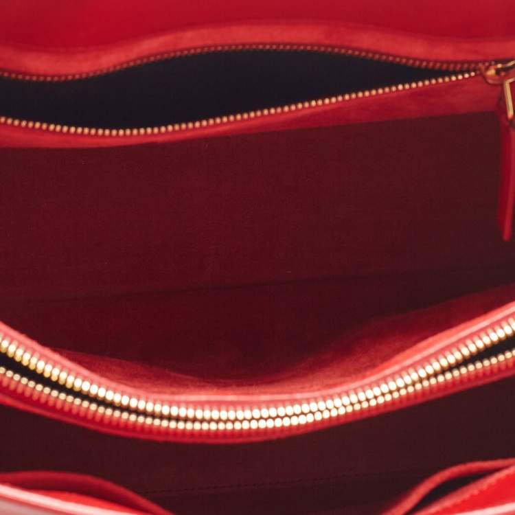 Pre Owned Saint Laurent Red Leather Large Sac De Jour Tote