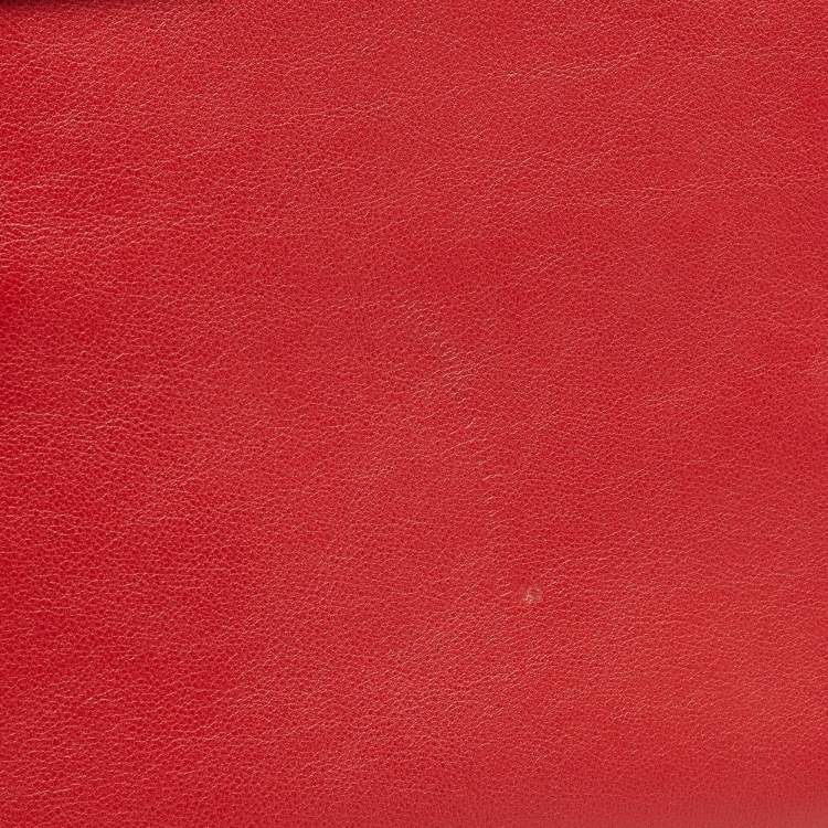 Pre Owned Saint Laurent Red Leather Large Sac De Jour Tote