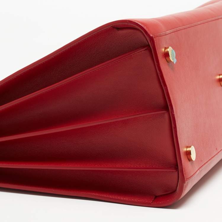Pre Owned Saint Laurent Red Leather Large Sac De Jour Tote
