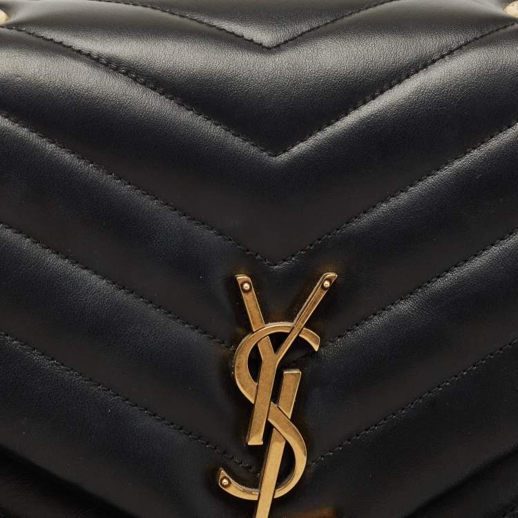 مملوكة مسبقًا Saint Laurent Black Matelassé Leather Medium LouLou Shoulder Bag