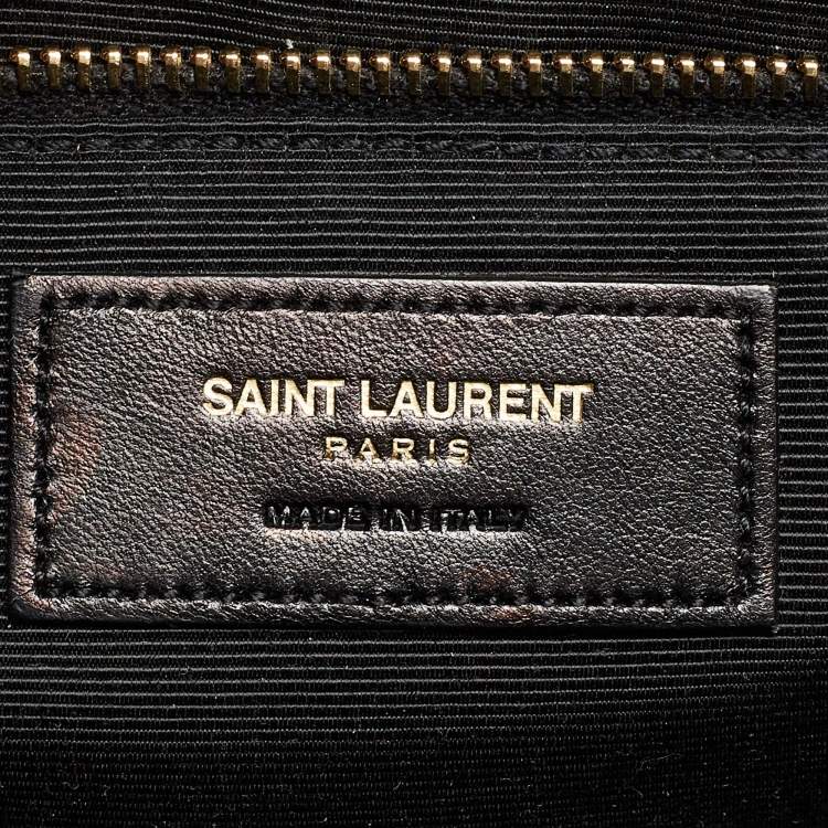 Pre Owned Saint Laurent Burgundy Matelassé Leather Large Monogram Envelope Shoulder Bag
