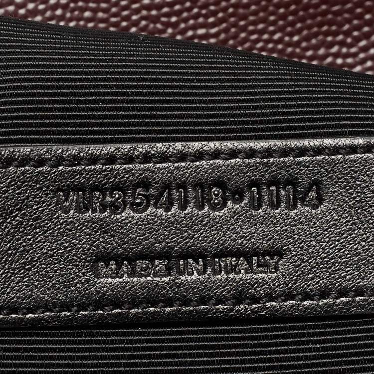 Pre Owned Saint Laurent Burgundy Matelassé Leather Large Monogram Envelope Shoulder Bag