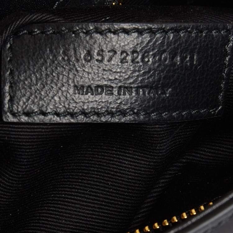 Pre Owned Saint Laurent Black Leather LE 5 À 7 Shoulder Bag
