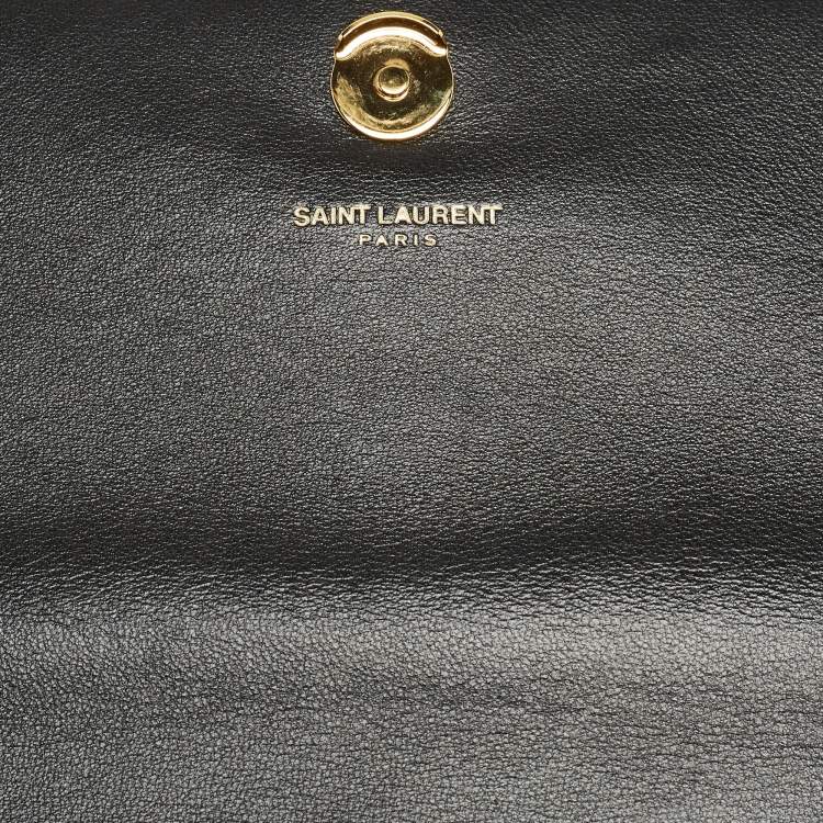 مملوكة مسبقًا Saint Laurent Black Velvet Monogram Kate Tassel Chain Bag