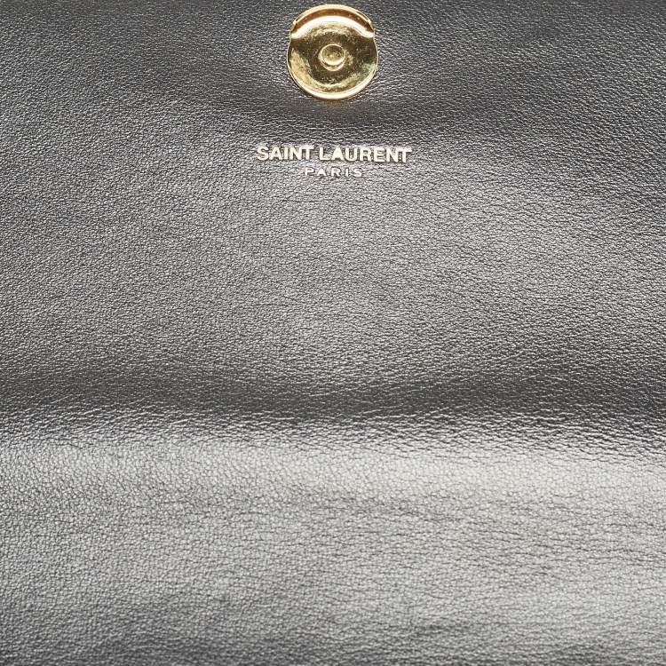 مملوكة مسبقًا Saint Laurent Black Velvet Monogram Kate Tassel Chain Bag