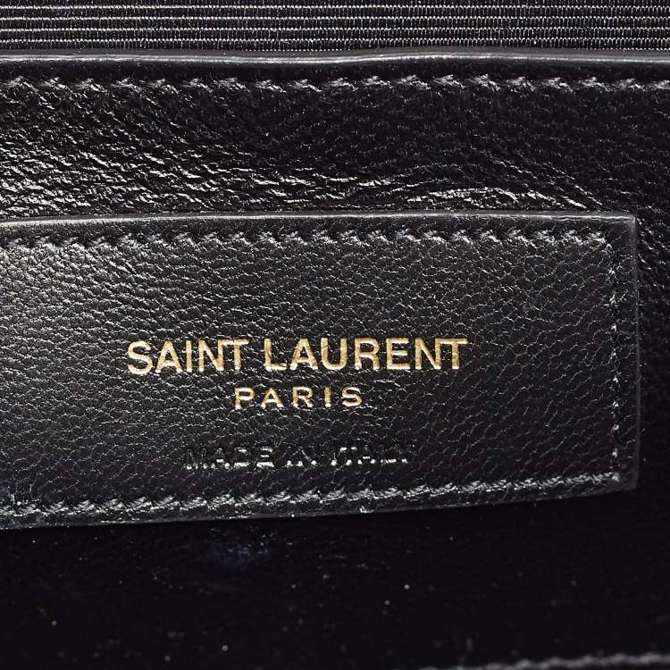 مملوكة مسبقًا Saint Laurent Black Velvet Monogram Kate Tassel Chain Bag