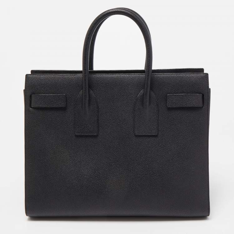 مملوكة مسبقًا Saint Laurent Black Grain Leather Small Classic Sac De Jour Tote