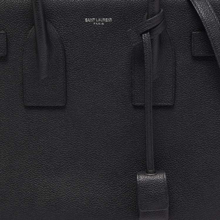 مملوكة مسبقًا Saint Laurent Black Grain Leather Small Classic Sac De Jour Tote