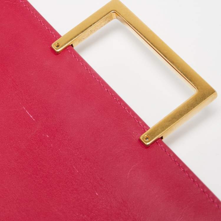 Pre Owned Saint Laurent Pink Leather and Python Small Lulu Shoulder Bag