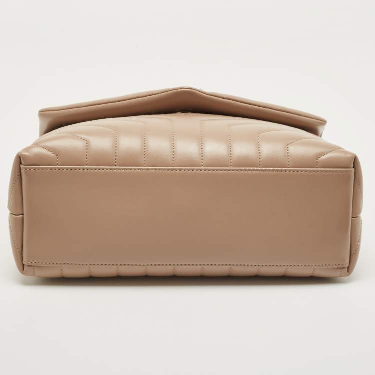 مملوكة مسبقًا Saint Laurent Beige Matelassé Leather Medium LouLou Shoulder Bag