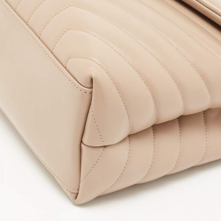 مملوكة مسبقًا Saint Laurent Beige Matelassé Leather Medium LouLou Shoulder Bag