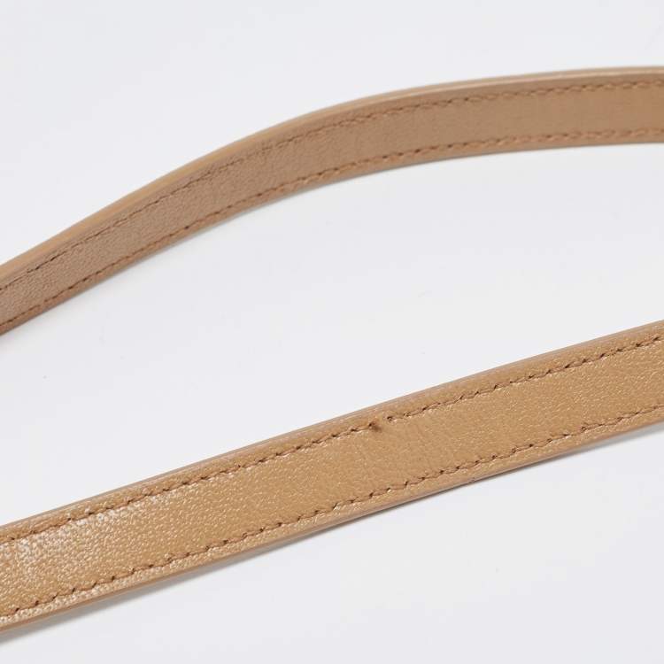 Pre Owned Saint Laurent Tan Quilted Leather Becky Wallet On Chain