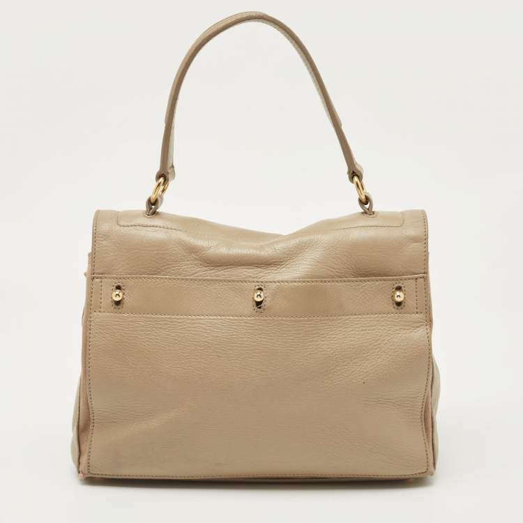 Pre Owned Yves Saint Laurent Grey Leather Muse Two Shoulder Bag