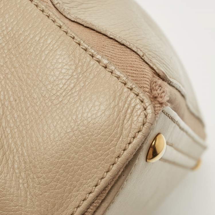 Pre Owned Yves Saint Laurent Grey Leather Muse Two Shoulder Bag