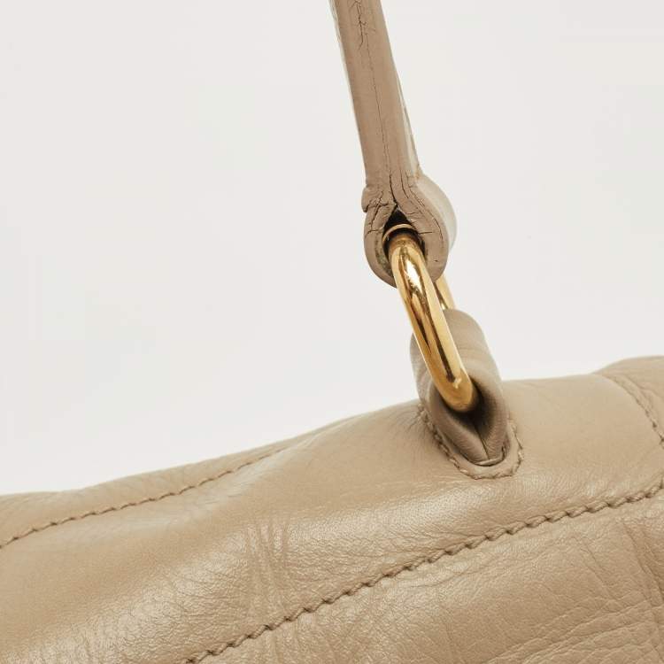 Pre Owned Yves Saint Laurent Grey Leather Muse Two Shoulder Bag