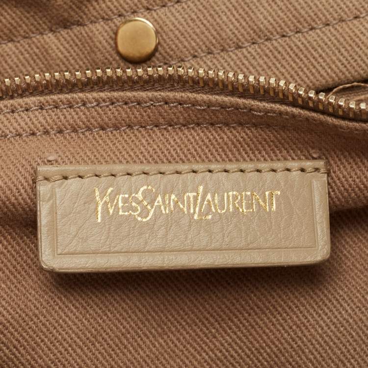 Pre Owned Yves Saint Laurent Grey Leather Muse Two Shoulder Bag