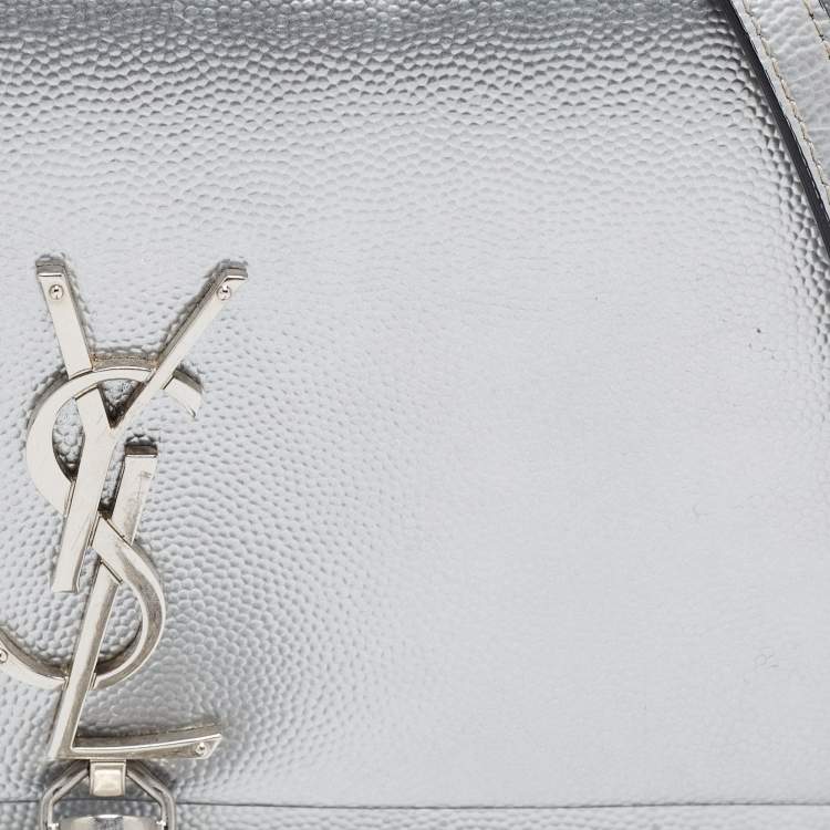 Pre Owned Saint Laurent Grey Leather Kate Tassel Shoulder Bag