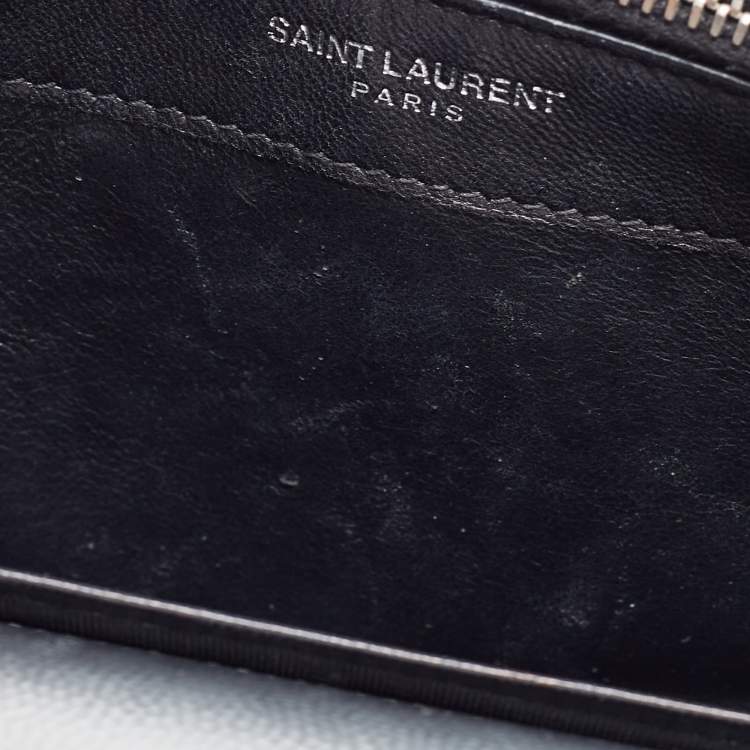 Pre Owned Saint Laurent Grey Leather Kate Tassel Shoulder Bag