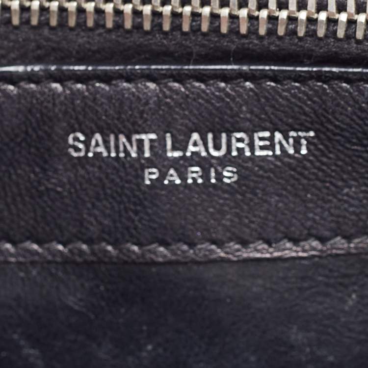 Pre Owned Saint Laurent Grey Leather Kate Tassel Shoulder Bag