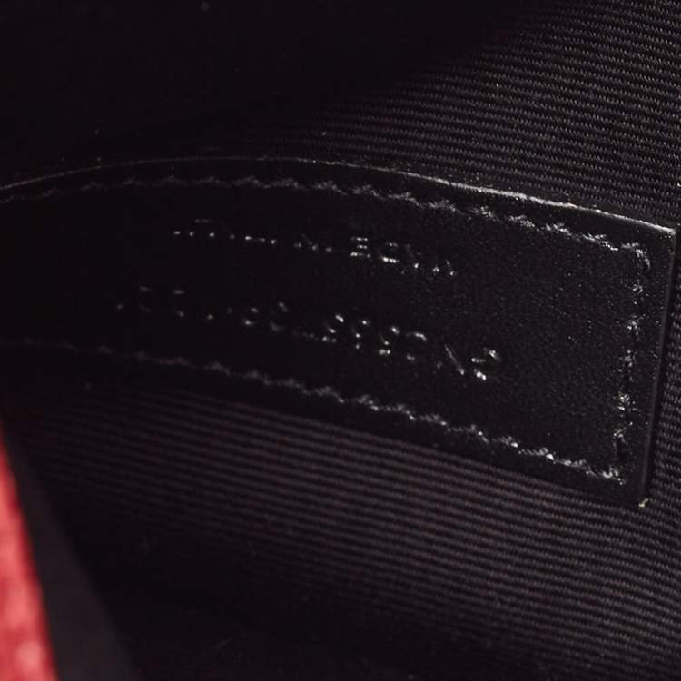 Pre Owned Saint Laurent Red Leather Uptown Pouch