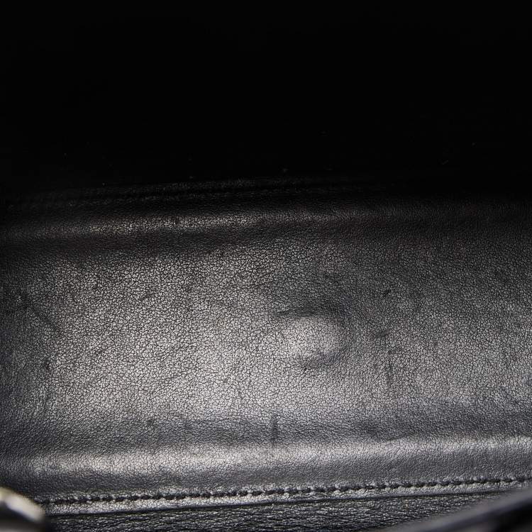 Pre Owned Saint Laurent Black Croc Embossed Leather Nano Classic Sac De Jour Tote