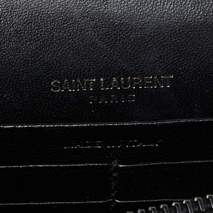 Pre Owned Saint Laurent Black Velvet Kate Tassel Wallet on Chain 