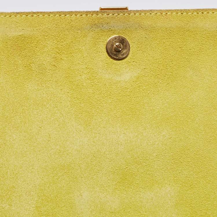 Pre Owned Saint Laurent Yellow Leather Ligne Y Crossbody Bag