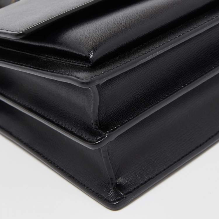 Pre Owned Saint Laurent Black Leather Medium Sunset Shoulder Bag
