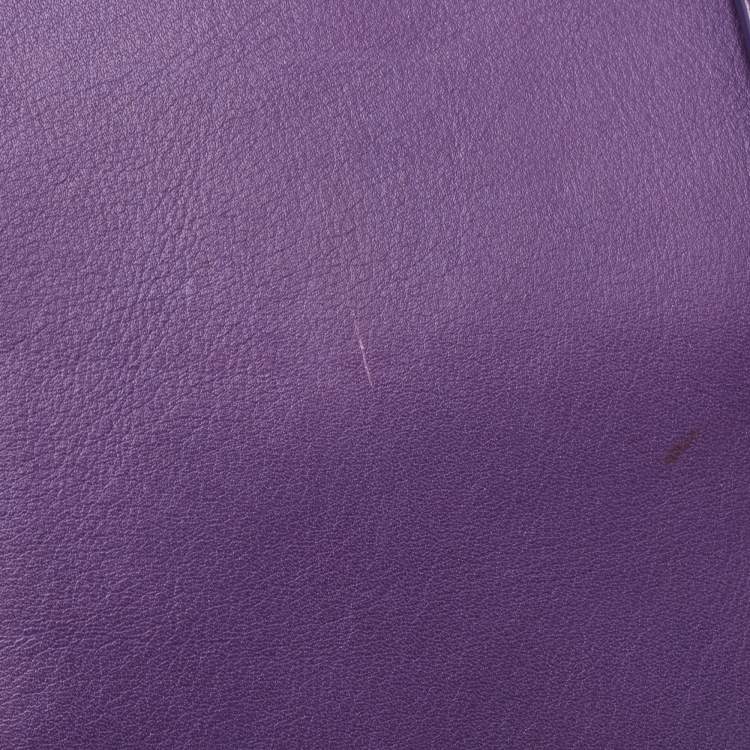 Pre Owned Saint Laurent Purple Leather Ligne Y Crossbody Bag