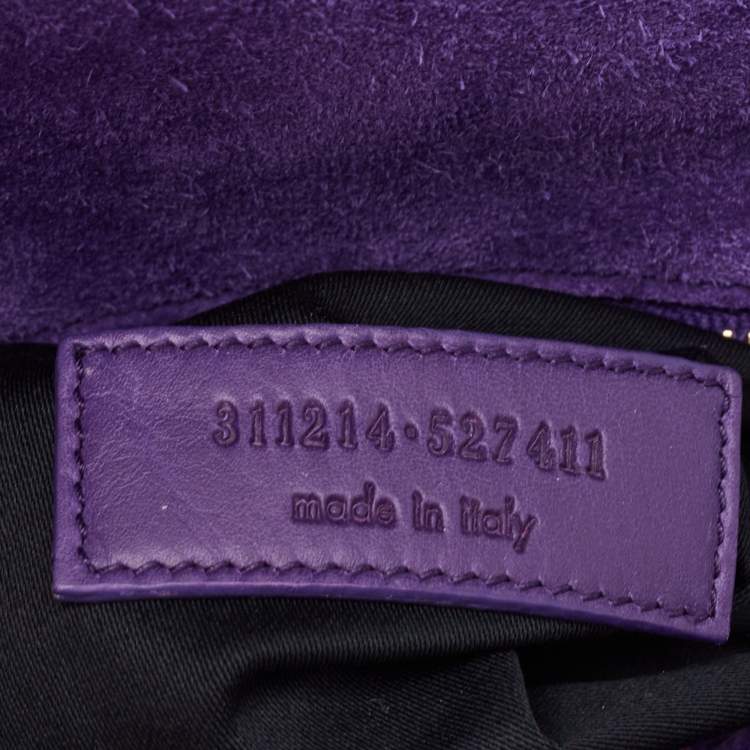 Pre Owned Saint Laurent Purple Leather Ligne Y Crossbody Bag