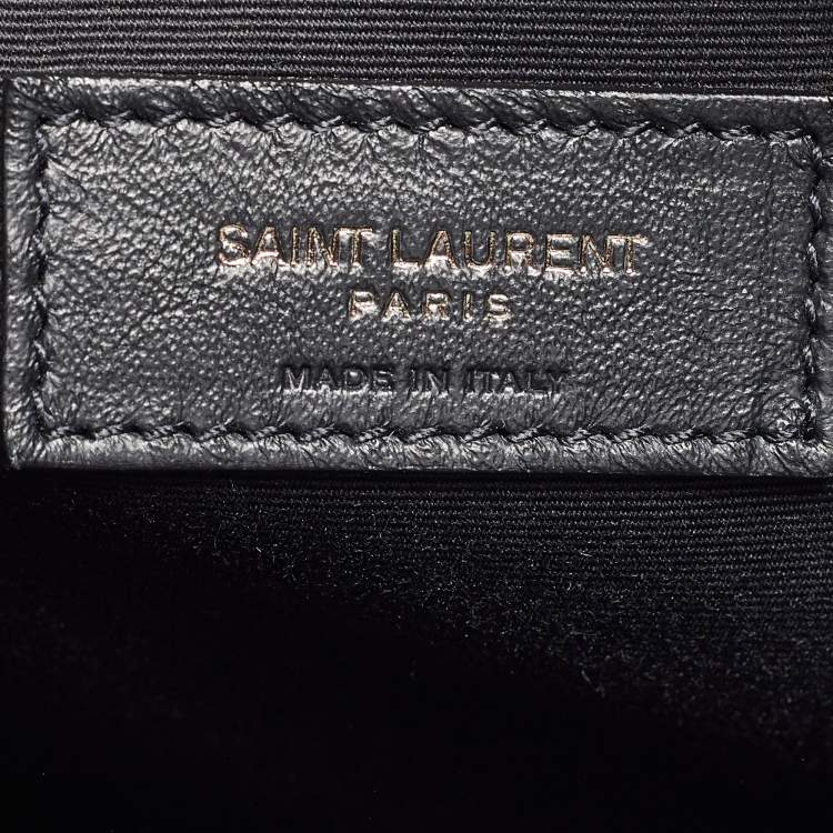 Pre Owned Saint Laurent Blue Crinkled Leather Niki Shopper Tote