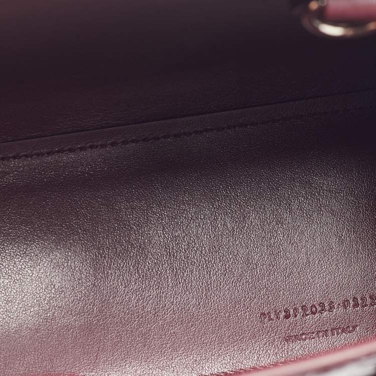 Pre Owned Saint Laurent Burgundy Croc Embossed Leather Nano Classic Sac De Jour Tote