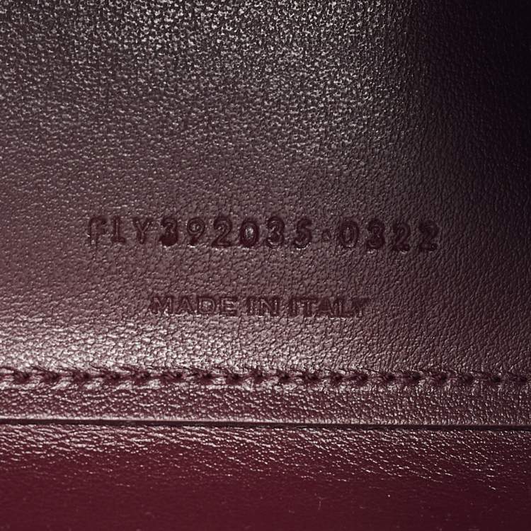 Pre Owned Saint Laurent Burgundy Croc Embossed Leather Nano Classic Sac De Jour Tote