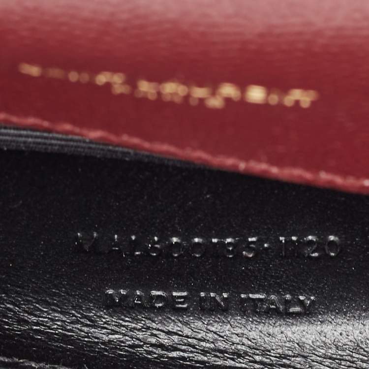 Pre Owned Saint Laurent Burgundy Mix Matelasse Leather Medium Envelope Chain Bag