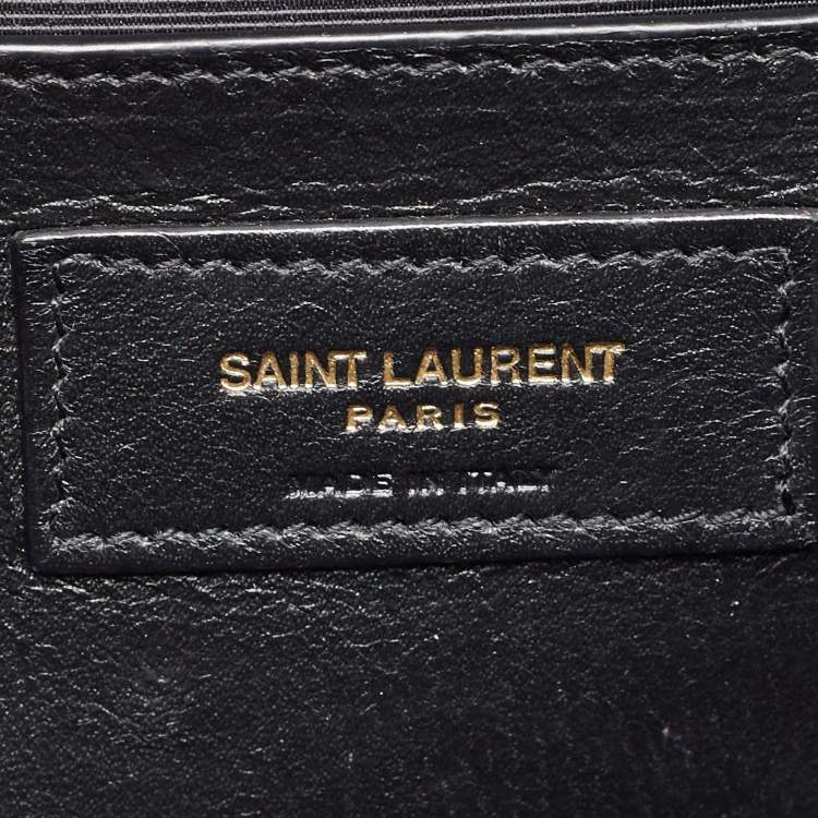 Pre Owned Saint Laurent Burgundy Mix Matelasse Leather Medium Envelope Chain Bag