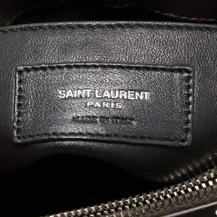 Pre Owned Saint Laurent Dark Grey Quilted Leather Small Loulou Shoulder Bag