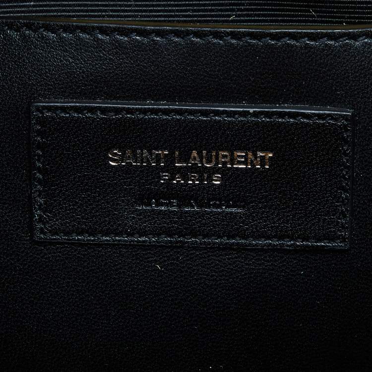 Pre Owned Saint Laurent Yellow Matelasse Leather Medium College Flap Bag